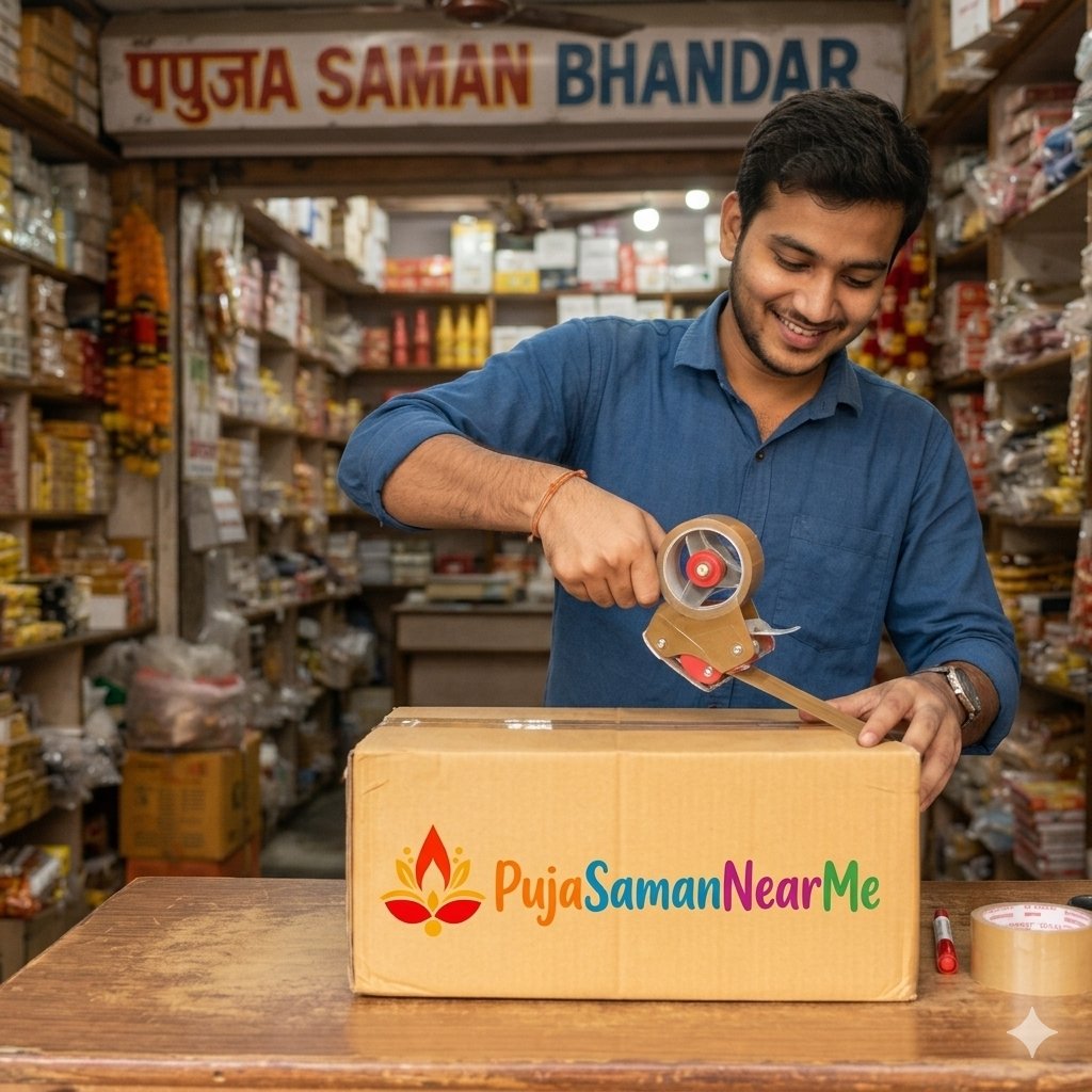Puja samagri arrangement